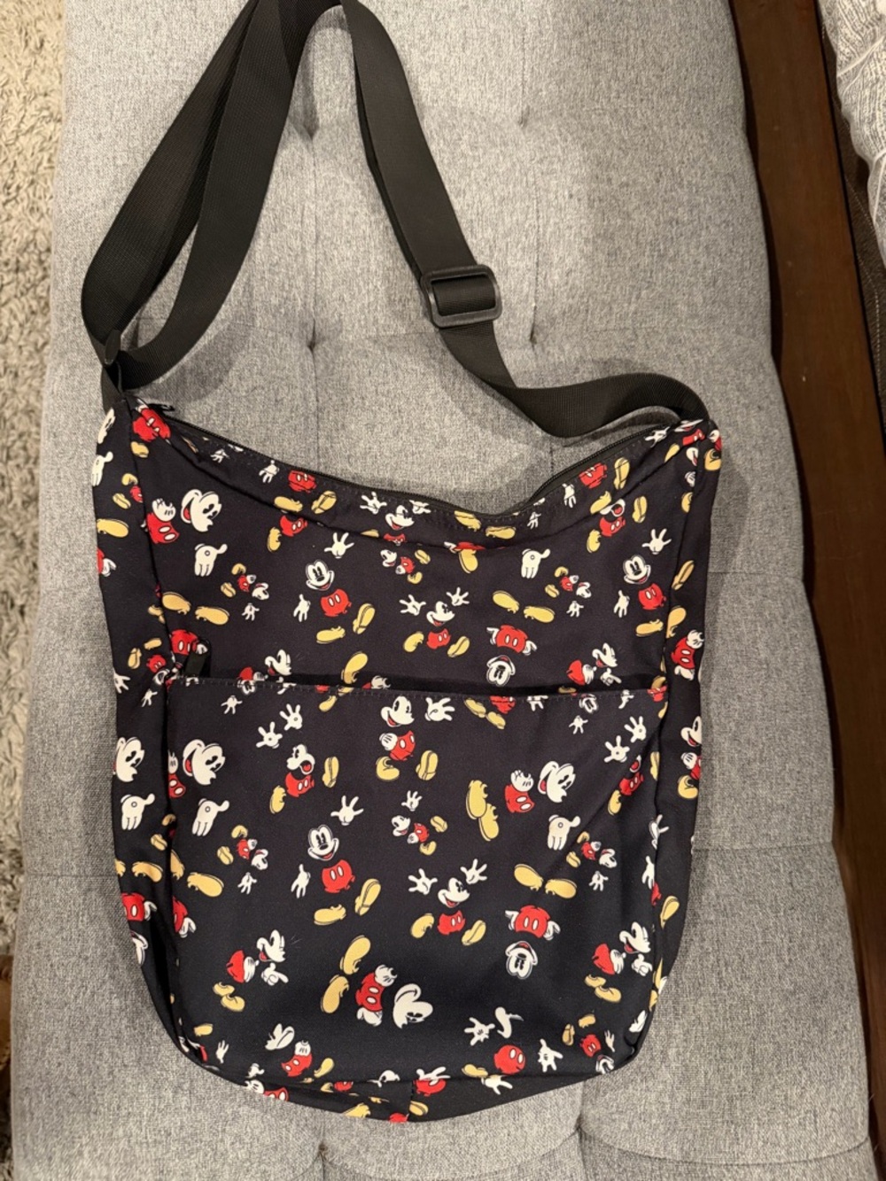 Disney Black Crossbody Bag with Red, Yellow and White Mickey Print